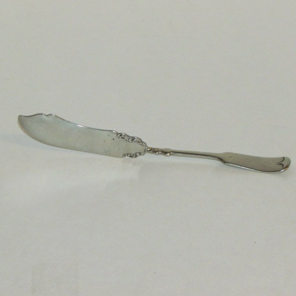 Antique Silver Plate Master Butter Knife Fiddle Handle Vintage Cutlery Flatware